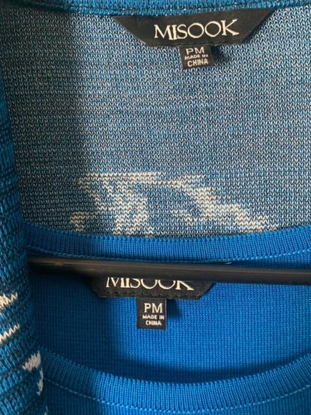 Misook Heritage Knit Jacket & Matching Tank Set - Blue/White - Size PM - EUC